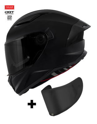Darkknight Panther + Dark Visor Matt Black Solvisir Mc Hjälm