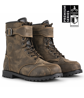 Distressed Brown Boots Tour Vintage Ce-Level 2 Waterproof Mc Stövlar
