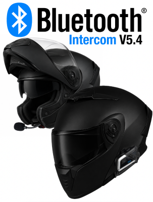 Intercom Mach-22 Bluetooth Matt Black S9Xm Mc Hjälm
