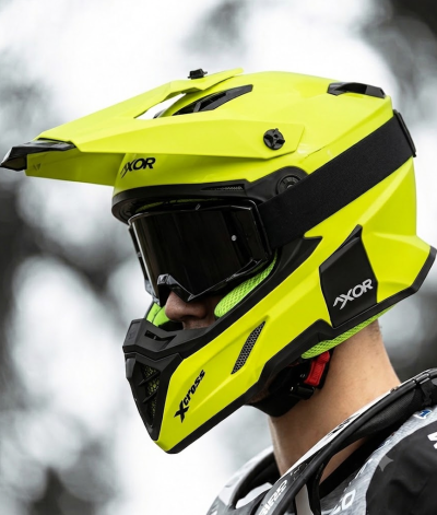 Axor X-Cross Solid Fluor Yellow Motocross Cross Hjälm